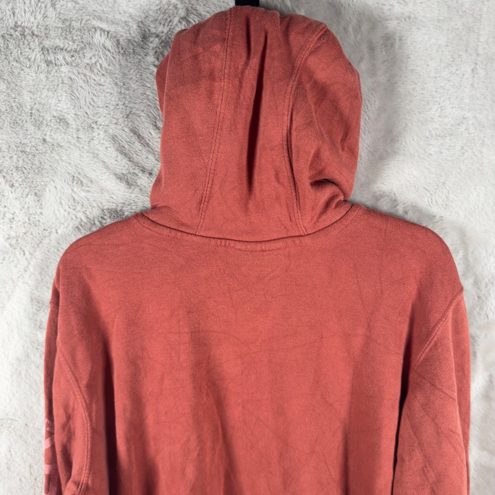 Ariat Real Womens Hoodie Small Red Clay Pullover Logo Sleeve Fleece Sweatshirt‎ - Picture 10 of 10